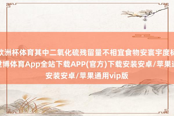 欧洲杯体育其中二氧化硫残留量不相宜食物安寰宇度标准规定-世博体育App全站下载APP(官方)下载安装安卓/苹果通用vip版