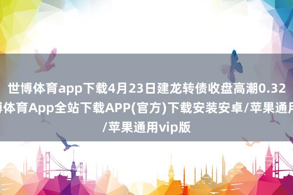 世博体育app下载4月23日建龙转债收盘高潮0.32%-世博体育App全站下载APP(官方)下载安装安卓/苹果通用vip版