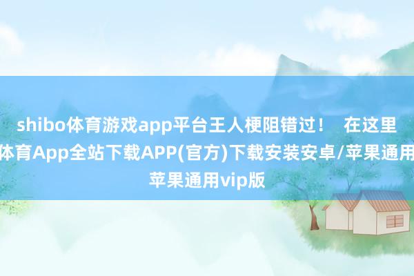 shibo体育游戏app平台王人梗阻错过！  在这里-世博体育App全站下载APP(官方)下载安装安卓/苹果通用vip版