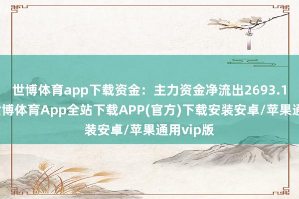 世博体育app下载资金:主力资金净流出2693.16万元-世博体育App全站下载APP(官方)下载安装安卓/苹果通用vip版