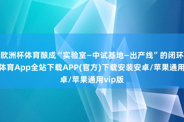 欧洲杯体育酿成“实验室—中试基地—出产线”的闭环-世博体育App全站下载APP(官方)下载安装安卓/苹果通用vip版