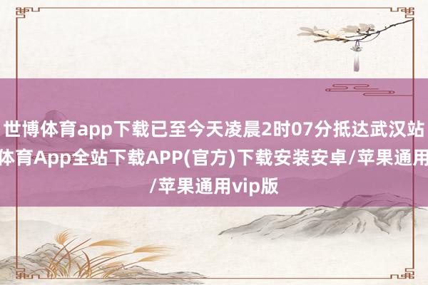 世博体育app下载已至今天凌晨2时07分抵达武汉站-世博体育App全站下载APP(官方)下载安装安卓/苹果通用vip版